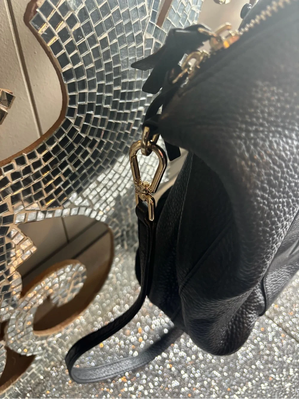 🎀Tory Burch Black Leather‎ Satchel with Detachable Strap